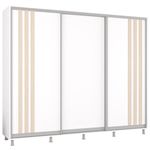 Dulap Mobildor-Lux Aron uși glisante din PAL cu lamele (270x60x210H cm) Alb Brilliant