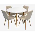 Комплект стол и стулья Evelin di Costacurta стол DT-402-1Wo + 4 стула YTC-080Wo Light beige