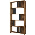 Raft de birou Trendy Lima, Nuc, Antracit 90x180x20cm, raft de carti