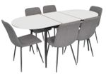Комплект стол и стулья Evelin di Costacurta стол DT-533R B + 6 стульев YTC-078B Bjorn-13 (Grey)