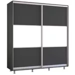 Dulap Mobildor-Lux Aron cu uși glisante orizontal (220x60x240H cm) Anthracite