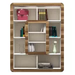 Raft de birou Trendy Orkide, Alb, Nuc 108x140x21cm, raft de carti