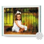 Tablou pe numere Art Gallery GA70609 Mozaic cu diamante 40x50cm Fetita in rochita alba