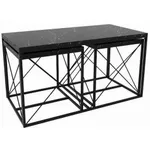 Măsuţă cafea Trendy Defne, Marmura Neagra, set