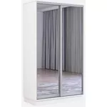 Шкаф Mobildor-Lux Раздвижные зеркальные двери Fox (100x60x210 см, высота) Белые