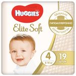 Подгузники Huggies Elite Soft 4 (8-14 kg), 19 шт.