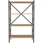 Raft de birou Fabulous 4 Shelves Metal (Pine/Black)