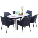 {'ro': 'Mobilier pentru grădină Hydro S Masă ovală și scaune p/u terasă Hola Relax, 6 persoane, Gri inchis', 'ru': 'Садовая мебель Hydro S Овальный садовый стол и стулья Hola Relax, 6 персон, темно-серый'}