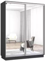 Шкаф Mobildor-Lux Fox uși glisante din oglinzi (180x60x240H cm) Anthracite