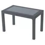 Садовая мебель Hydro S Стол из ротанга со стеклом, 120x70x75, Антрацит