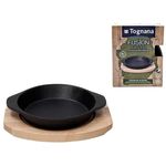 Сковорода Tognana 55923 Чугунная сковорода 14 см Fusion Keys на деревянной подставке