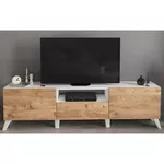 Тумба напольная для TV Bofigo Декоративный, металлический каркас, 160 см, Белый/Дуб (11-16-01)