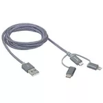 Кабель для моб. устройства Legrand 50693 3-in-1 in:USB TipA-out:MicroUSB/USB Tip-C/1,2m/2400mA