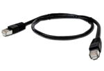 0.5m, FTP Patch Cord  Black, PP22-0.5M/BK, Cat.5E, Cablexpert, molded strain relief 50u