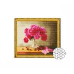 Картина по номерам Art Gallery GB80109 Mozaic cu diamante 30x40cm Bujori roz aprins