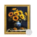 Tablou pe numere Art Gallery GB87729 Mozaic cu diamante 30x40cm Floarea-soarelui in vaza