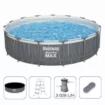 Piscină cu cadru Bestway 561GDBW Steel Pro Max 457х107cm, 14970L, cadru metalic, LED