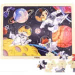 Puzzle Viga 44646 Puzzle din lemn Animalele în cosmos, 24 elem.