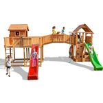 Детская площадка Fungoo Maxi Set JOYFUL CASTEL (My_Space_XL Fortress Toybox Rainbow) teak painted