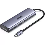 USB Hub Ugreen 75642 HUB 5in1 Type-C to DP 1. 4K@60Hz + 3*USB 3.0 + USB Type-C + PD 100W | CM511, Gray