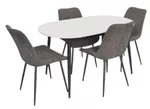 Комплект стол и стулья Evelin di Costacurta стол DT-533R B + 4 стула YTC-055B UF885-15 (Dark grey)