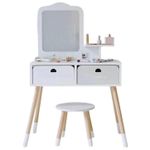 Set de mobilier pentru copii Richi (63406) Masa pentru machiaj din lemn cu scaunel