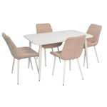 Set masă și scaune Evelin di Costacurta стол DT-405-4Wh + 4 стула YTC-055Wh Light beige