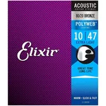 Струна для музыкального инструмента Elixir Polyweb 80/20 Bronze Extra Light corzi