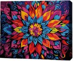 Картина по номерам BrushMe RMGB022FC 30x40сm (pânză neagră/fără cutie) Mandala florală