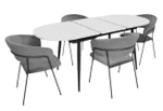 Комплект стол и стулья Evelin di Costacurta стол DT-533R B + 4 стула YTC-097B UF Blu-14 (Dark grey)