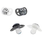 Пустышка U-Grow 78086 Set 2 suzete din silicon în formă Ortodontică, negru/alb, 0-6 luni