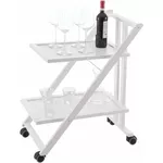 Măsuţă cafea Arredamenti Italia Simpaty Bianco, сервировочный столик на колесах, белый лак