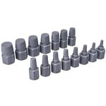 Набор головок, бит, насадок King Tony 11015SQ экстракторы поврежденных болтов, 15 пр.