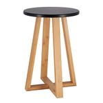 Scaun Tendance 56188 Taburet D30cm, H43cm, MDF, bambus, negru