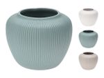 Vaza din ceramica cu creste verticale 15X13cm, 3 culori