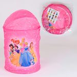 Coș de jucării roz cu prințese