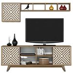 Стенка Trendy Inci, Nuc, Alb 160x56x35cm