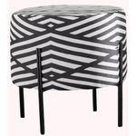 Пуф Trendy Tuffet Flux-Negru, Alb (GTR002890)