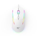 Gaming Mouse Havit MS961, 1200-12000dpi, 6 buttons, Programmable, RGB, 108g, 1.8m, USB, White