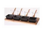 Set pentru aperitiv EH 13unitati, suport din lemn 28.5X15cm