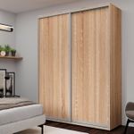 Dulap Nex Home Dulap cu uși glisante, PAL, Sonoma 180x60x240cm