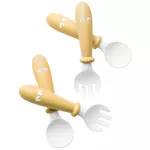 Seturi pentru hrănire bebelușilor BabyBjorn 073066A Set lingurite si furculite Powder Yellow