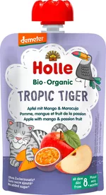 Пюре Tropic Tiger с яблоком, манго и маракуйей с 8 месяцев Holle Bio Organic, 100 г
