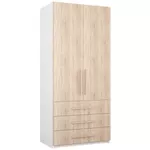 Шкаф Mobildor-Lux Умный дом (1x0,56x2,0H м) с полками и ящиками Белый/Sonoma