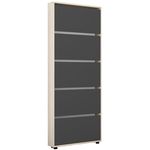 Полка для обуви Mobildor-Lux Leo Slim 100x16x203H cm Sonoma/Anthracite