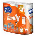 GRITE - Туалетная бумага FAMILY 3 слоя 4 рулона 18,75м