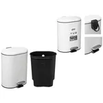 Coș de gunoi 5five 55778 Siliflex 6l, alb, cu pedala