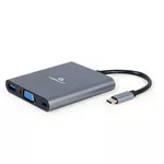 Adaptor IT Cablexpert A-CM-COMBO6-01, USB Type-C 6-in-1 multi-port adapter (Hub3.1 + HDMI + VGA + PD + card reader + stereo audio)
