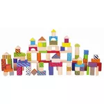 Jucărie Viga 59696 Set cuburi colorate din lemn 100 buc
