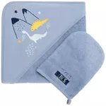 Accesoriu pentru baie Premaman PBRIQO-BLM-UNQ Prosop de baie cu gluga si manusa Dino